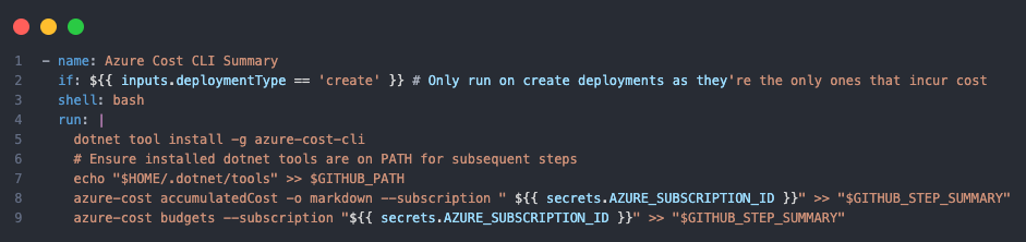 GitHub Azure Cost CLI