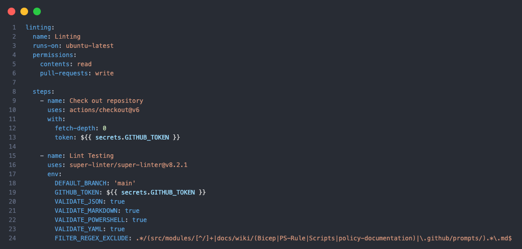 GitHub Superlinter Code