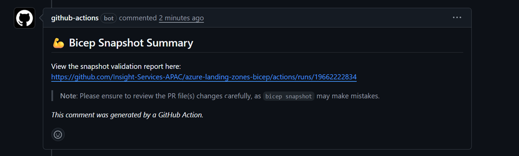 Screenshot of PR Comment