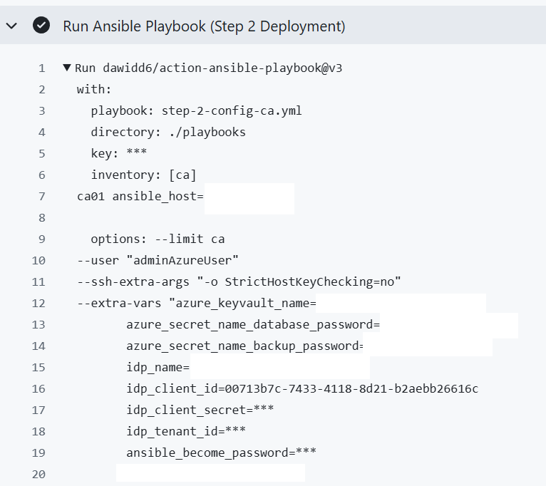 Ansible Job Screenshot